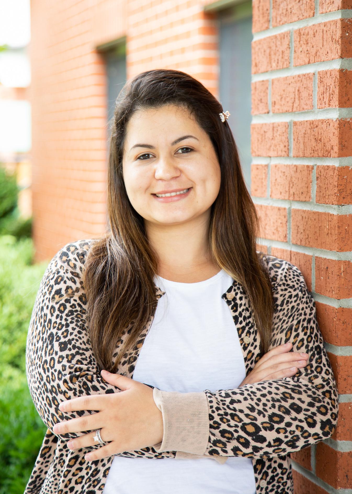 carla alford posing outside of a building at leavenworth campus